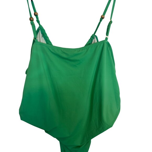 2/$30 NWT PrettyLittleThing Plus Size 24 - 4X Green One-Piece Swimsuit - Picture 11 of 16